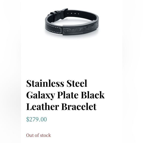 Italgem Stainless Steel Galaxy Plate Leather Bracelet Unisex - Picture 10 of 10